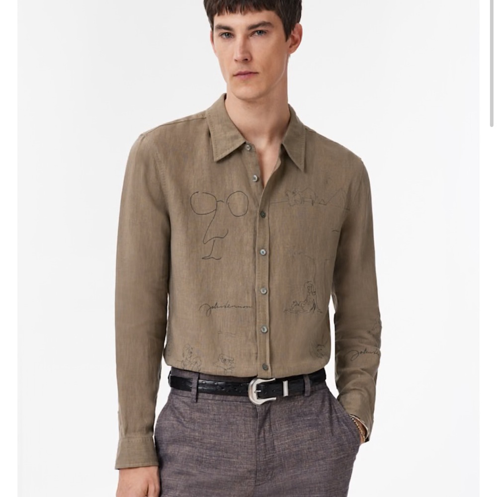 John Varvatos JOHN LENNON BANK STREET ILLUSTRATION SHIRT